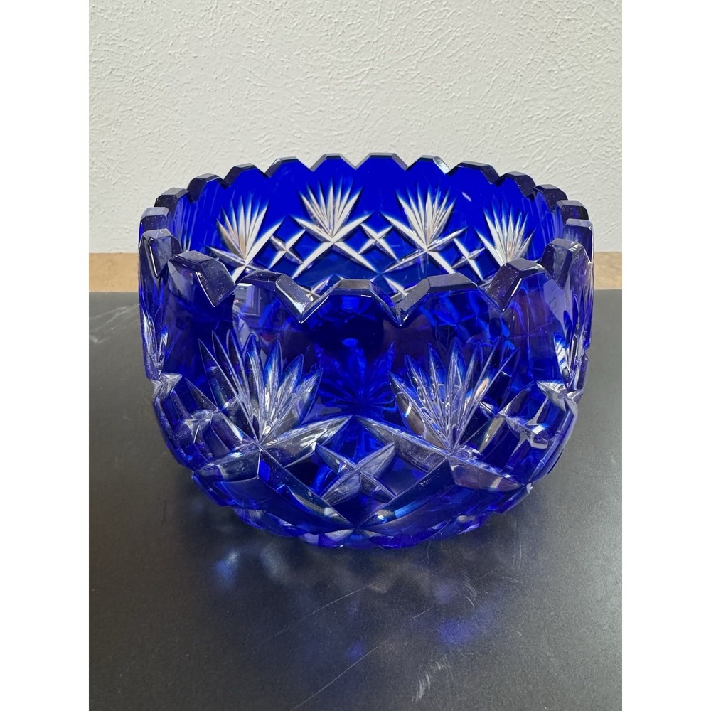 Cobalt Blue Crystal Bowl 5" Made In Poland